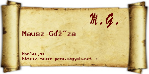 Mausz Géza névjegykártya